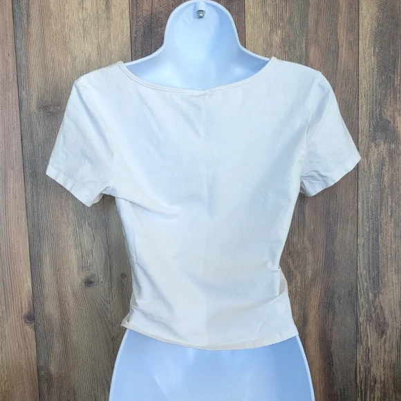 H&M Divided White U Neck Crop Top L          T143 - Picture 3 of 5